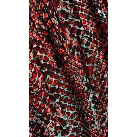 NICHOLAS Devan gathered snake-print crepe mini dress in Burgundy NWT Size 4 - Picture 4 of 11